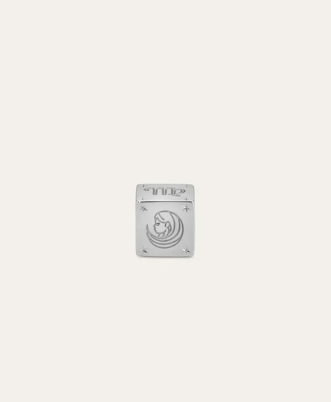 Zodiac Virgo Block Big Bead in Sterling Silver