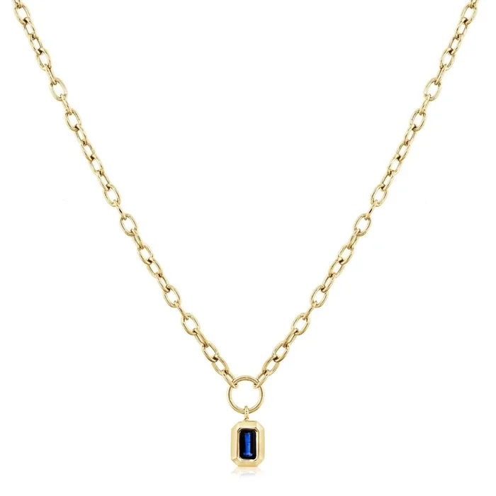 ZOE CHICCO 14K Gold Bezel Sapphire Pendant
