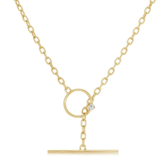 ZOE CHICCO Toggle Necklace with Diamond